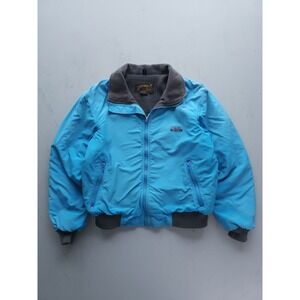 Vintage 80s 90s Eddie Bauer Blue Fleece Lined Jacket Full-Zip USA Made M